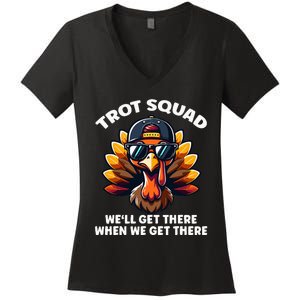 Thanksgiving Turkey Running Gear Turkey Trot Women's V-Neck T-Shirt