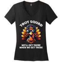 Thanksgiving Turkey Running Gear Turkey Trot Women's V-Neck T-Shirt