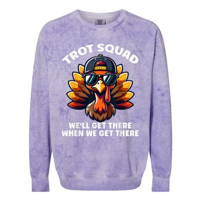 Thanksgiving Turkey Running Outfit Gear Costume Turkey Trot Colorblast Crewneck Sweatshirt