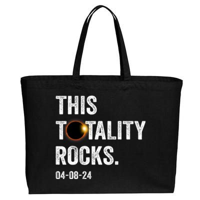 This Totality Rocks Funny Total Solar Eclipse April 8 2024 Cotton Canvas Jumbo Tote