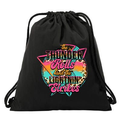 The Thunder Rolls And The Lightnin Beats Flash Drawstring Bag