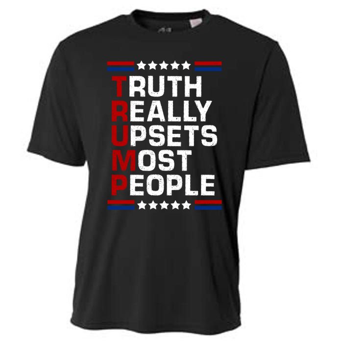 Trump Truth Really Upsets Most People 4th Of July USA Flag Cooling Performance Crew T-Shirt