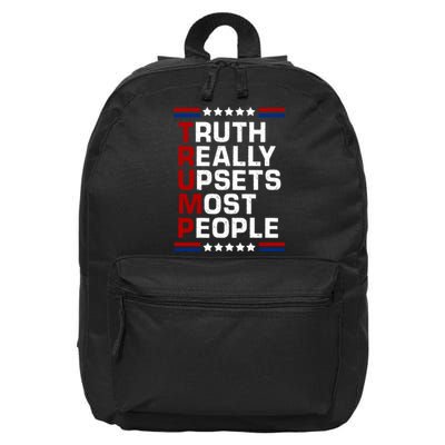 Trump Truth Really Upsets Most People 4th Of July USA Flag 16 in Basic Backpack