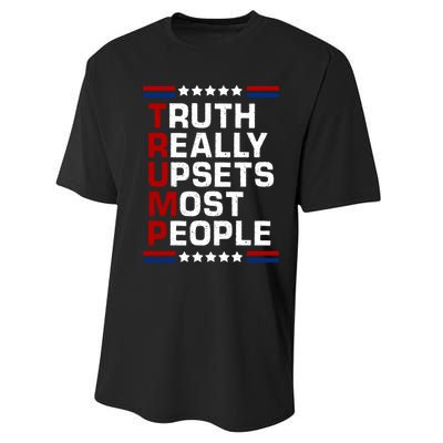 Trump Truth Really Upsets Most People 4th Of July USA Flag Performance Sprint T-Shirt