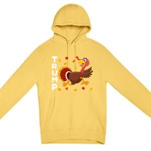 Thanksgiving Turkey Running Funny Antitrump 2024 Sarcastic Gift Premium Pullover Hoodie