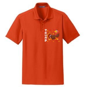 Thanksgiving Turkey Running Funny Antitrump 2024 Sarcastic Gift Dry Zone Grid Polo