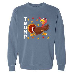 Thanksgiving Turkey Running Funny Antitrump 2024 Sarcastic Gift Garment-Dyed Sweatshirt