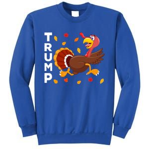 Thanksgiving Turkey Running Funny Antitrump 2024 Sarcastic Gift Sweatshirt