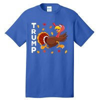 Thanksgiving Turkey Running Funny Antitrump 2024 Sarcastic Gift Tall T-Shirt