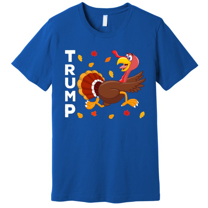 Thanksgiving Turkey Running Funny Antitrump 2024 Sarcastic Gift Premium T-Shirt