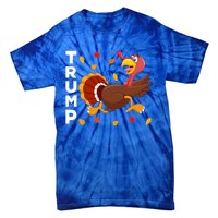 Thanksgiving Turkey Running Funny Antitrump 2024 Sarcastic Gift Tie-Dye T-Shirt