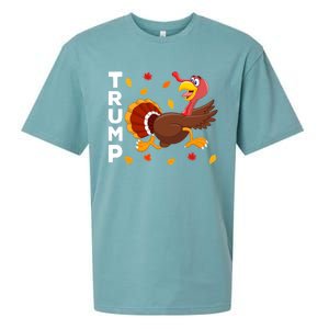 Thanksgiving Turkey Running Funny Antitrump 2024 Sarcastic Gift Sueded Cloud Jersey T-Shirt