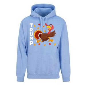 Thanksgiving Turkey Running Funny Antitrump 2024 Sarcastic Gift Unisex Surf Hoodie