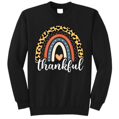 Thankful Thanksgiving Rainbow Leopard Print 2024 Sweatshirt