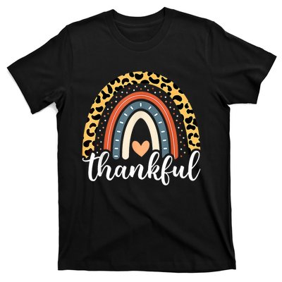 Thankful Thanksgiving Rainbow Leopard Print 2024 T-Shirt