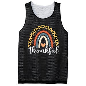 Thankful Thanksgiving Rainbow Leopard Print 2024 Mesh Reversible Basketball Jersey Tank