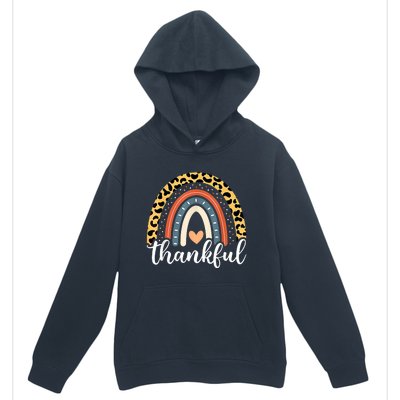 Thankful Thanksgiving Rainbow Leopard Print 2024 Urban Pullover Hoodie