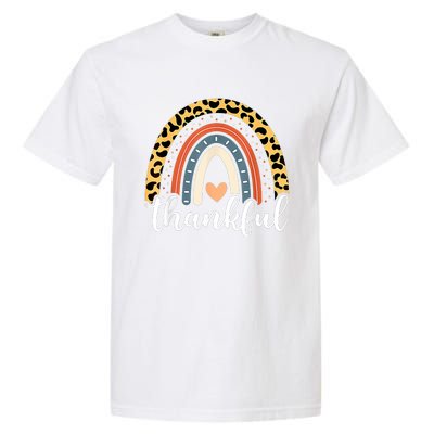 Thankful Thanksgiving Rainbow Leopard Print 2024 Garment-Dyed Heavyweight T-Shirt