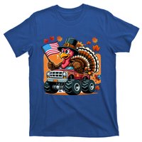 Thanksgiving Turkey Riding Monster Truck Usa Flag Meaningful Gift T-Shirt