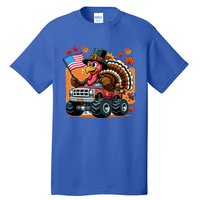 Thanksgiving Turkey Riding Monster Truck Usa Flag Meaningful Gift Tall T-Shirt