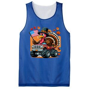 Thanksgiving Turkey Riding Monster Truck Usa Flag Meaningful Gift Mesh Reversible Basketball Jersey Tank