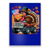 Thanksgiving Turkey Riding Monster Truck Usa Flag Meaningful Gift Poster