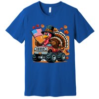 Thanksgiving Turkey Riding Monster Truck Usa Flag Meaningful Gift Premium T-Shirt