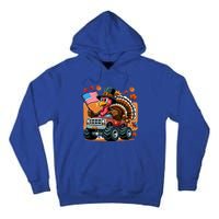 Thanksgiving Turkey Riding Monster Truck Usa Flag Meaningful Gift Tall Hoodie