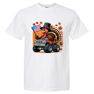 Thanksgiving Turkey Riding Monster Truck Usa Flag Meaningful Gift Garment-Dyed Heavyweight T-Shirt