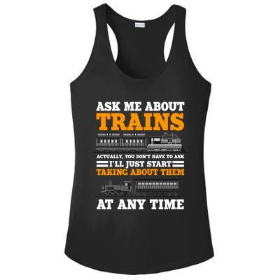 Train Traintracks Rail System Railroads Track Railcar Gift Ladies PosiCharge Competitor Racerback Tank