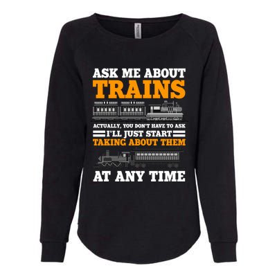 Train Traintracks Rail System Railroads Track Railcar Gift Womens California Wash Sweatshirt