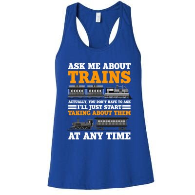 Train Traintracks Rail System Railroads Track Railcar Gift Women's Racerback Tank