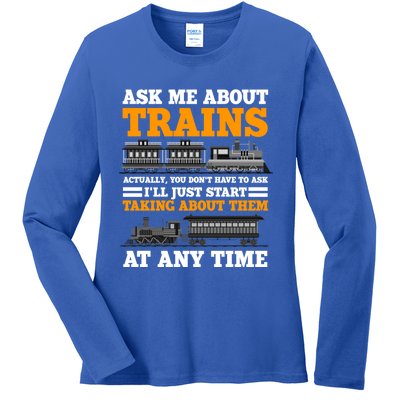 Train Traintracks Rail System Railroads Track Railcar Gift Ladies Long Sleeve Shirt