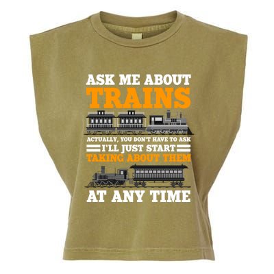 Train Traintracks Rail System Railroads Track Railcar Gift Garment-Dyed Women's Muscle Tee