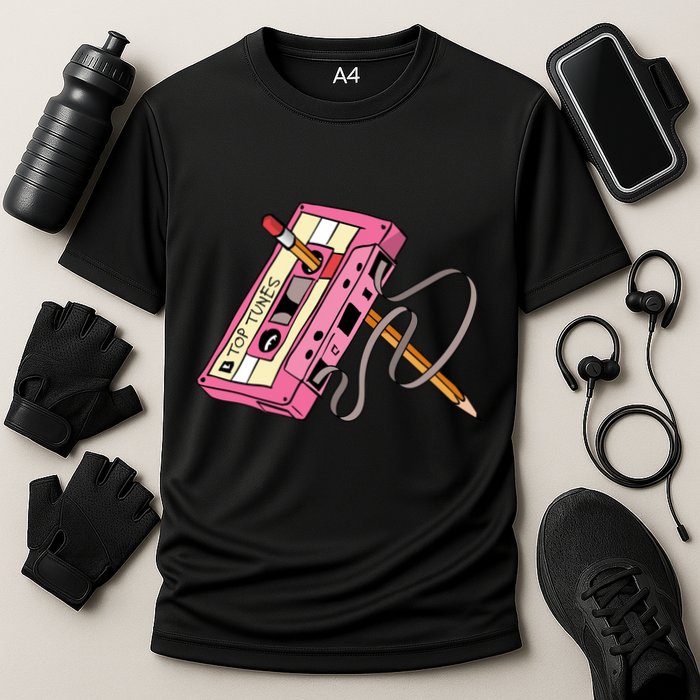 Top Tunes Retro 80s Back To School Cooling Performance Crew T-Shirt