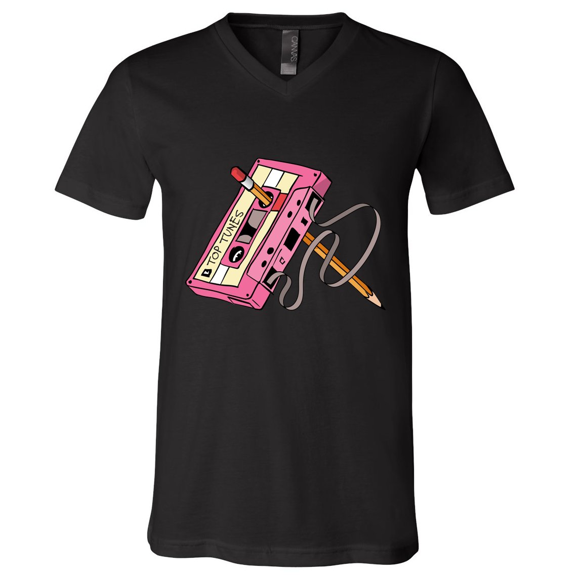 Top Tunes Retro 80s Back To School V-Neck T-Shirt