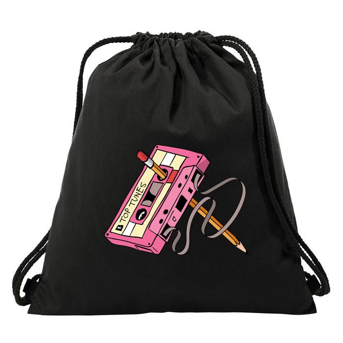 Top Tunes Retro 80s Back To School Drawstring Bag
