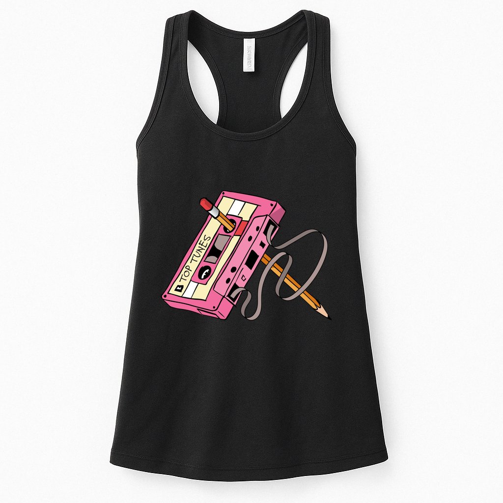 Top Tunes Retro 80s Back To School Womens Tank Top