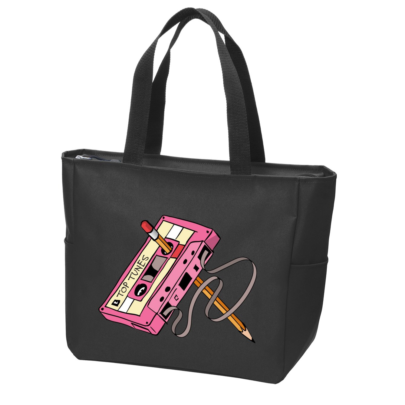 Top Tunes Retro 80s Back To School Zip Tote Bag