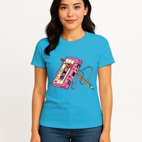 Top Tunes Retro 80s Back To School Womens T-Shirt