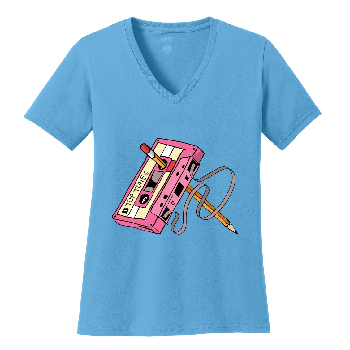 Top Tunes Retro 80s Back To School Women's V-Neck T-Shirt