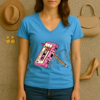 Top Tunes Retro 80s Back To School Women's V-Neck T-Shirt