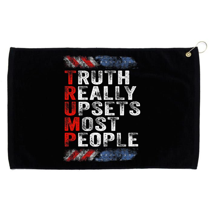 Trump Truth Really Upset Most People Trump 2024 America Flag Premium Grommeted Golf Towel