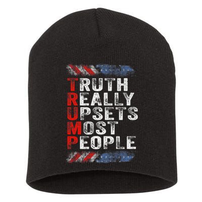 Trump Truth Really Upset Most People Trump 2024 America Flag Premium Short Acrylic Beanie