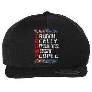 Trump Truth Really Upset Most People Trump 2024 America Flag Premium Wool Snapback Cap