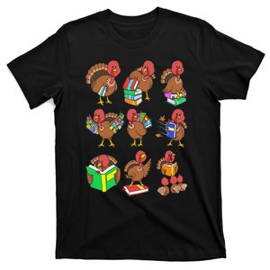 Thanksgiving Turkeys Reading Book Storytelling Birds T-Shirt