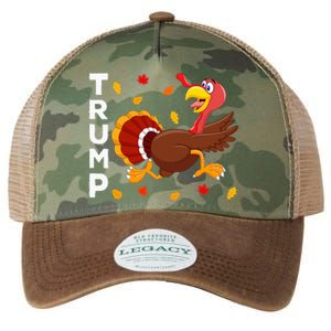 Thanksgiving Turkey Running Funny Anti Trump 2024 Legacy Tie Dye Trucker Hat