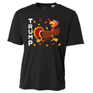 Thanksgiving Turkey Running Funny Anti Trump 2024 Cooling Performance Crew T-Shirt