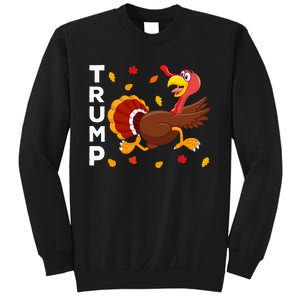 Thanksgiving Turkey Running Funny Anti Trump 2024 Sweatshirt