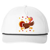 Thanksgiving Turkey Running Funny Anti Trump 2024 Snapback Five-Panel Rope Hat